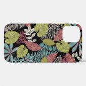 Tropische dunkle Blätter: Textilmuster-Design Case-Mate iPhone Hülle (Rückseite (Horizontal))