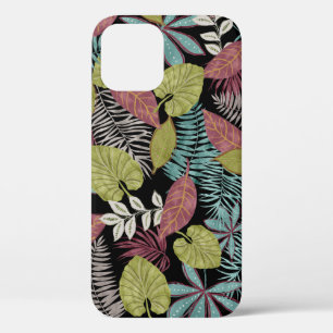 Tropische dunkle Blätter: Textilmuster-Design Case-Mate iPhone Hülle