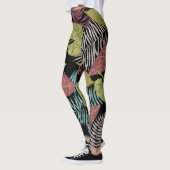 Tropische dunkle Blätter: Textilmuster-Design Leggings (Links)