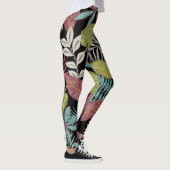 Tropische dunkle Blätter: Textilmuster-Design Leggings (Rechts)