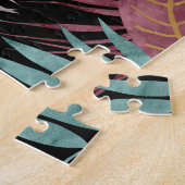 Tropische dunkle Blätter: Textilmuster-Design Puzzle (Seite)