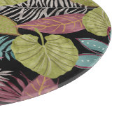 Tropische dunkle Blätter: Textilmuster-Design Schneidebrett (Ecke)