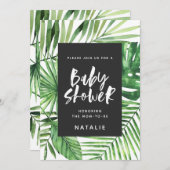 Tropische Dusche aus Palmblättern & Drehbuch Save The Date (Vorne/Hinten)