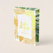 Tropische Dusche aus Palmblättern mit Wasserfarbe Folienkarte (Vorderseite)