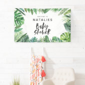 Tropische Dusche aus Palmblättern und Drehbuch Banner (Insitu)