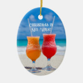 Tropische Ehe Erstes Weihnachtsfest Foto Keepake Keramikornament (Vorne)