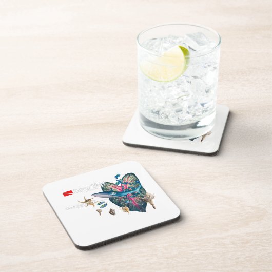 Tropische Einladung Getränkeuntersetzer (Rechte Seite)