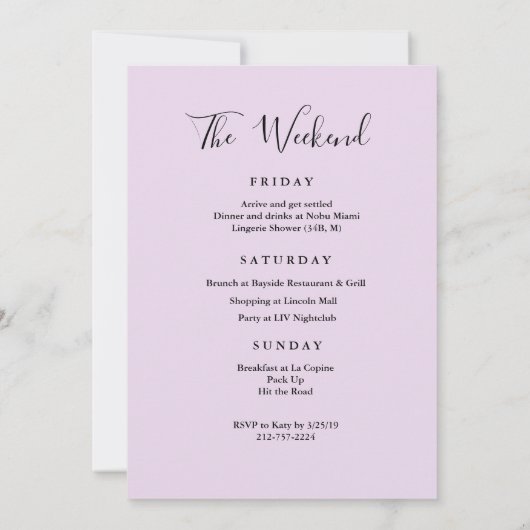 Tropische Einladung zum Geburtstag Wochenende (Rückseite)