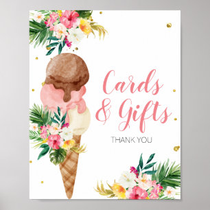 Tropische Eiscreme - Blumenkarten und Geschenke Poster