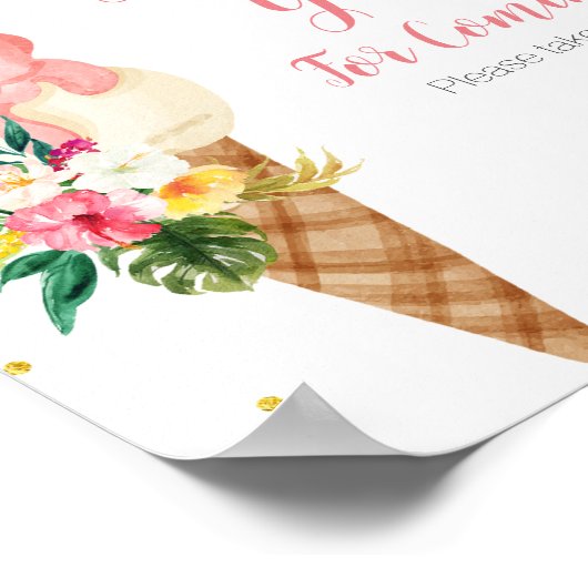 Tropische Eiscreme Danke, dass Sie Gold Gefallen g Poster (Ecke)