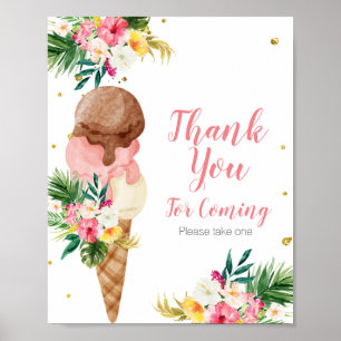 Tropische Eiscreme Danke, dass Sie Gold Gefallen g Poster