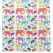 Tropische Elefanten Duschvorhang (Vorderseite)