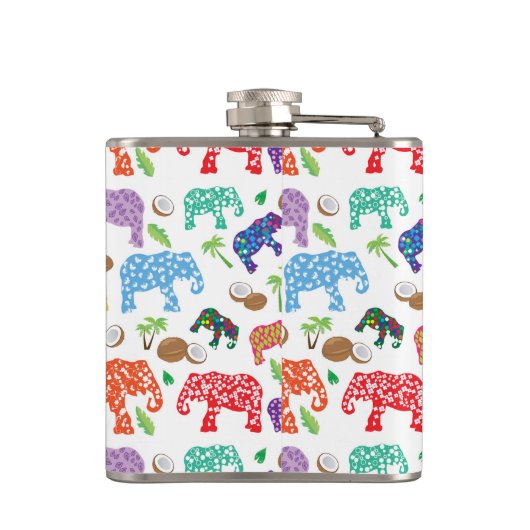 Tropische Elefanten Flachmann (Rückseite)