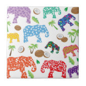 Tropische Elefanten Fliese (Vorderseite)