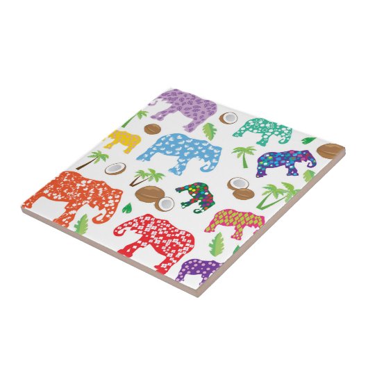 Tropische Elefanten Fliese (Seite)