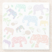 Tropische Elefanten Glasuntersetzer (Rückseite)