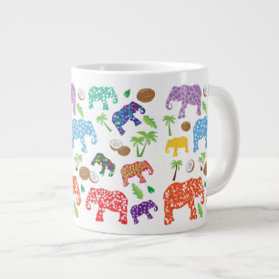 Tropische Elefanten Jumbo-Tasse
