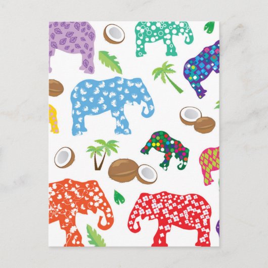 Tropische Elefanten Postkarte (Vorderseite)