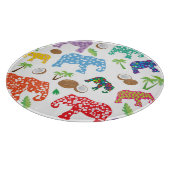 Tropische Elefanten Schneidebrett (Ecke)