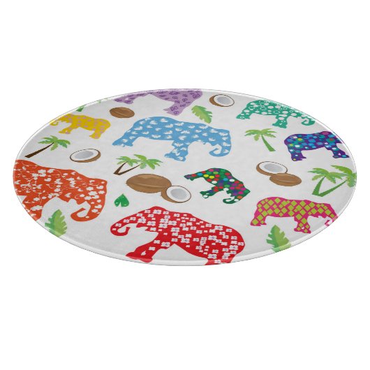 Tropische Elefanten Schneidebrett (Ecke)