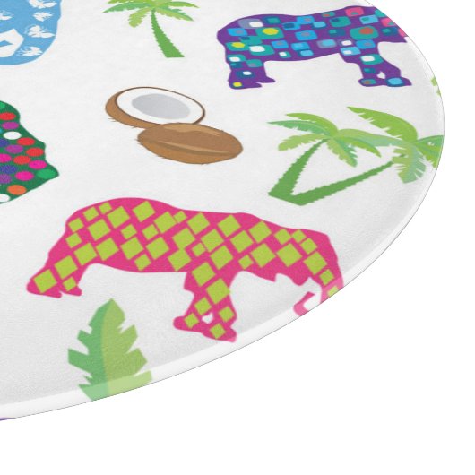 Tropische Elefanten Schneidebrett (Ecke)