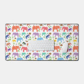 Tropische Elefanten Schreibtischunterlage (Tastatur & Maus)