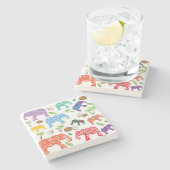 Tropische Elefanten Steinuntersetzer (Seitenansicht)