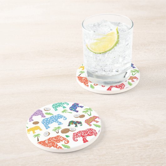 Tropische Elefanten Untersetzer (Seite)