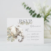 Tropische Elefantenhochzeitskarten-UAWG RSVP Karte (Stehend Vorderseite)