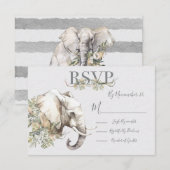 Tropische Elefantenhochzeitskarten-UAWG RSVP Karte (Vorne/Hinten)