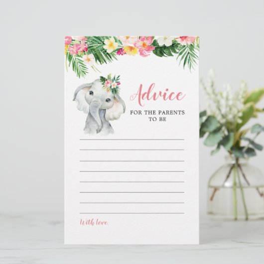 Tropische Elefantenmädchenberatung für Eltern (Stehend Vorderseite)