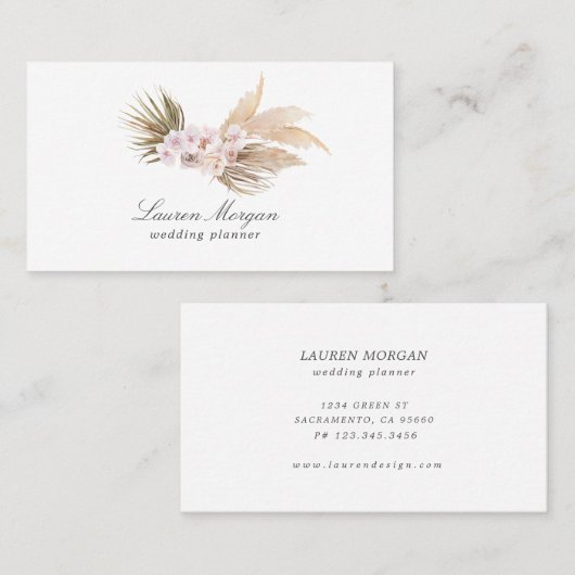 Tropische elegante, blumenminimalistische Visitenk Visitenkarte (Vorne/Hinten)