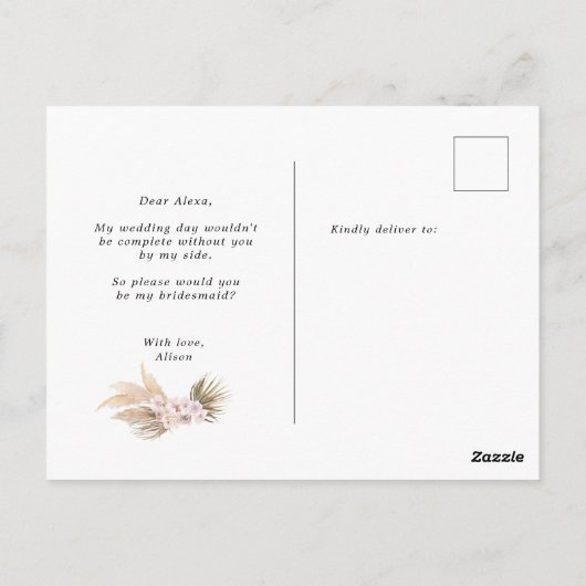 Tropische elegante Blumenüberdacht Einladung Postkarte (Rückseite)