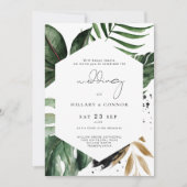 Tropische elegante Hochzeit Einladung (Vorderseite)