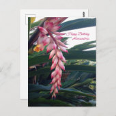 Tropische Elegante Rosa Blume Geburtstag Postkarte (Vorne/Hinten)