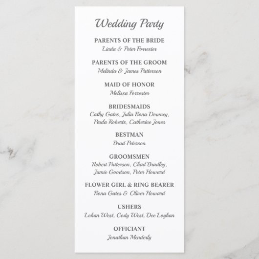 Tropische Eleganz | Ananas-Hochzeitsprogramm Programm (Rückseite)