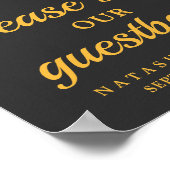 Tropische Eleganz | Ananas-Hochzeitszeichen Poster (Ecke)