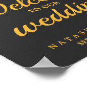 Tropische Eleganz | Ananas-Hochzeitszeichen Poster (Ecke)