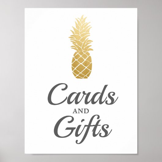 Tropische Eleganz | Ananas - Karten und Geschenke Poster (Vorne)