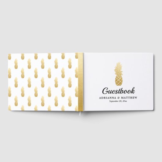 Tropische Eleganz | Ananas Wedding Gästebuch (Voll)