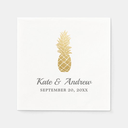 Tropische Eleganz | Ananassehe Serviette (Vorderseite)