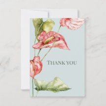 Tropische Eleganz Anthurium Hochzeits-Dankeskarten