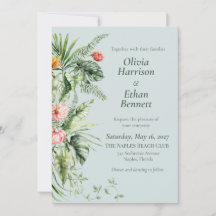 Tropische Eleganz Botanische Hochzeitseinladung
