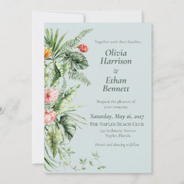 Tropische Eleganz Botanische Hochzeitseinladung Einladung