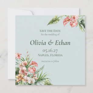 Tropische Eleganz Botanische Save-the-Date-Karte Save The Date
