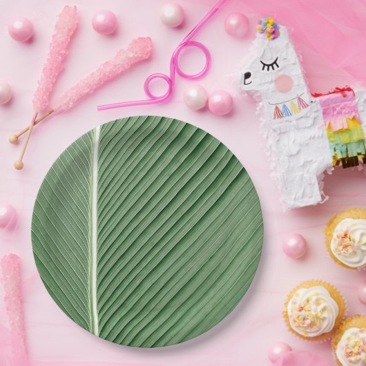Tropische Eleganz - Coconut-Leaf-Designpapierplatt Pappteller (Party)