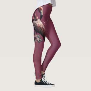 Tropische Eleganz, der Flamingo in der Dämmerung. Leggings