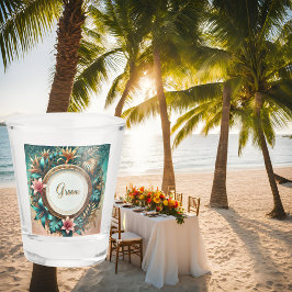 Tropische Eleganz gedruckt Schnapsglas