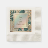 Tropische Eleganz Minimalistischer Cocktail Serviette (Vorderseite)