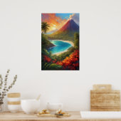 Tropische Eleganz, Orangefarbene Dämme Poster (Küche)